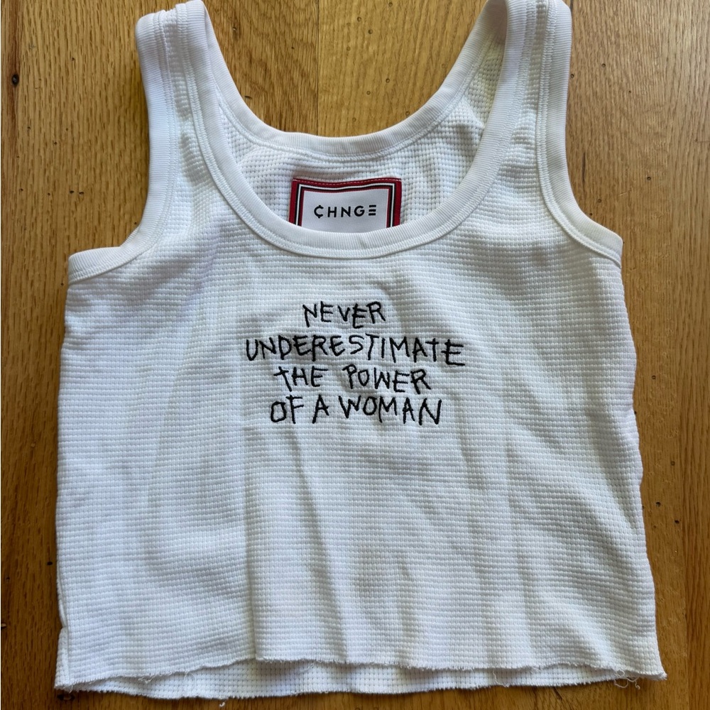 CHNGE White Crop Tank Top